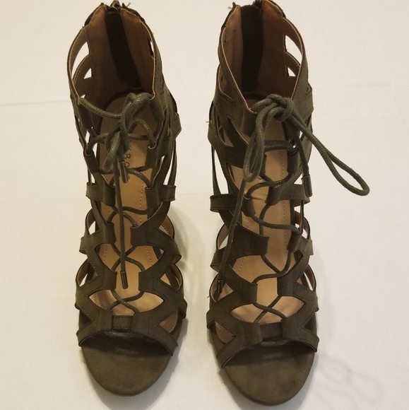 olive green sandal heels